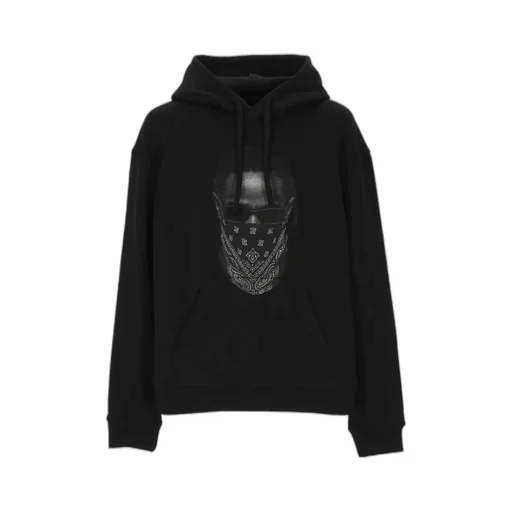 Pattern-Printed Drawstring Hoodie