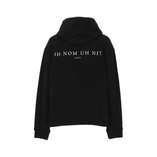Pattern-Printed Drawstring Hoodie