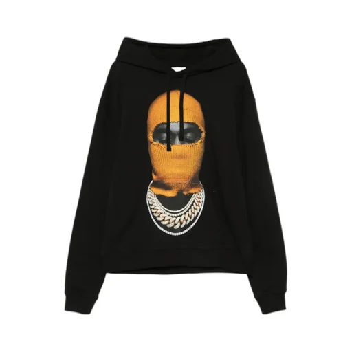 Balaclava-Printed Drawstring Hoodie