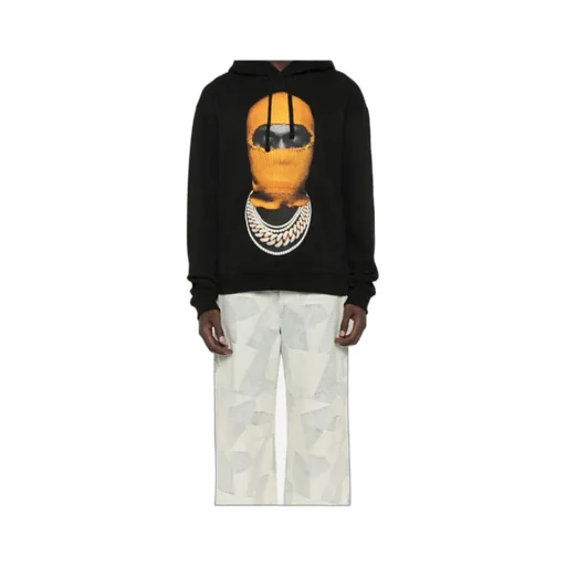 Balaclava-Printed Drawstring Hoodie