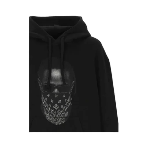 Pattern-Printed Drawstring Hoodie