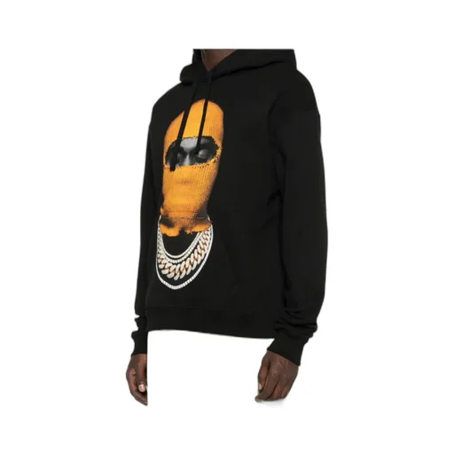 Balaclava-Printed Drawstring Hoodie