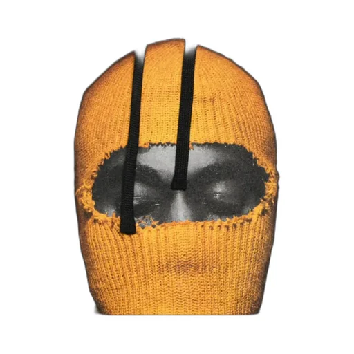 Balaclava-Printed Drawstring Hoodie
