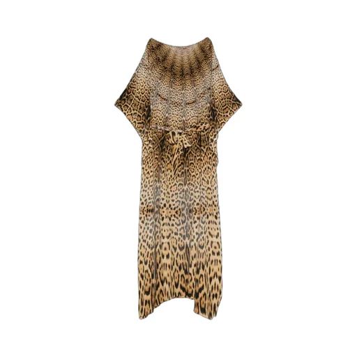 Self-Tie Leopard-Print Dress