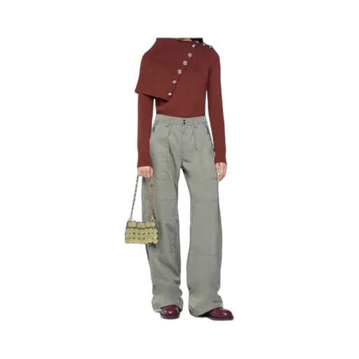 Pleated Button Fastened Trousers