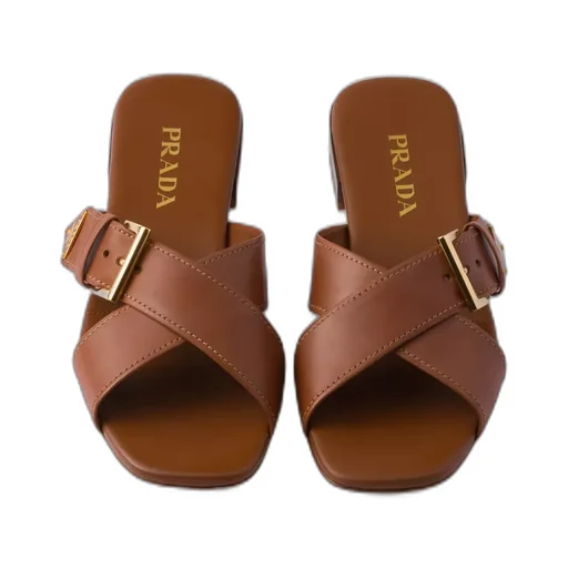 Logo Plaque Buckled Sandals