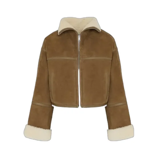 Shearling-Trimmed Suede Jacket