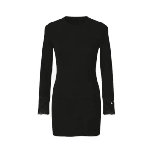 Lace Detailed Crewneck Dress