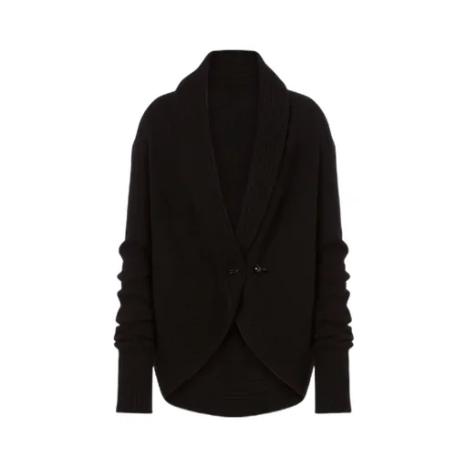 Ribbed Shawl-Collar Cardigan