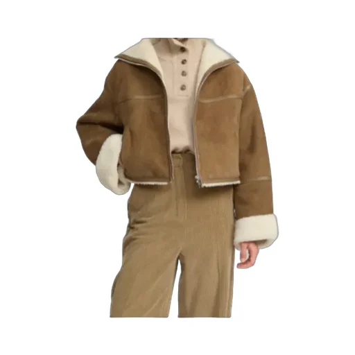 Shearling-Trimmed Suede Jacket
