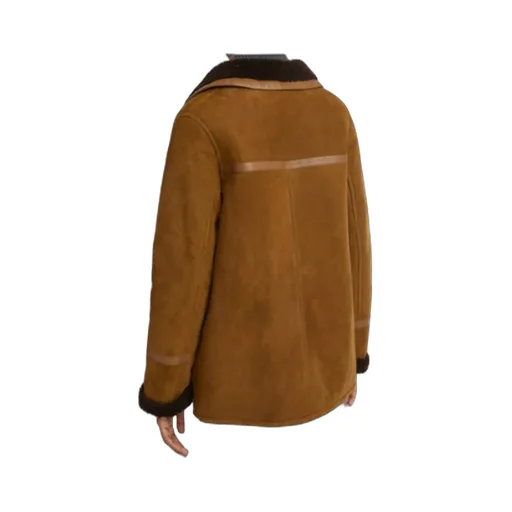 Leather-Trimmed Coat
