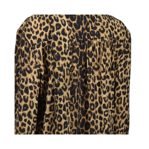 Leopard Printed Long-Sleeved Dress