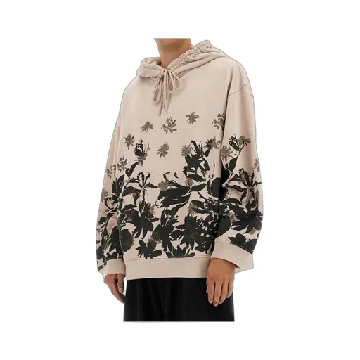 Floral Printed Drawstring Hoodie