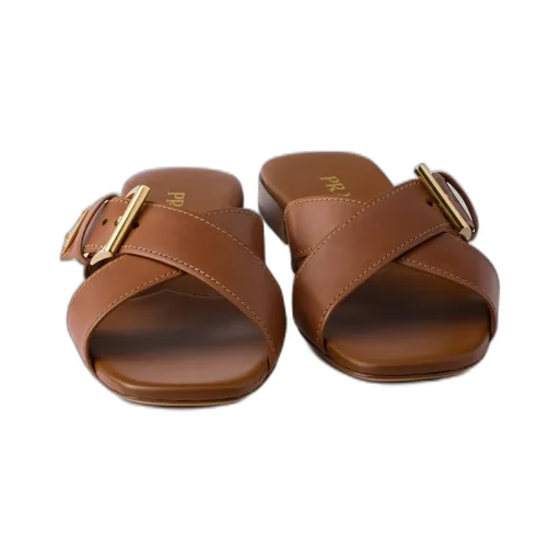 Logo Plaque Buckled Sandals