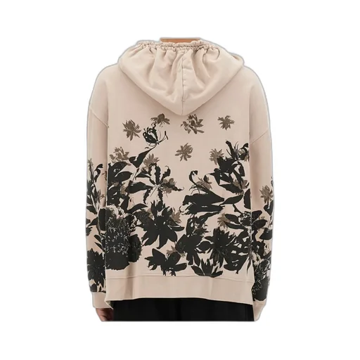 Floral Printed Drawstring Hoodie