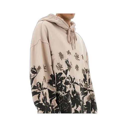 Floral Printed Drawstring Hoodie