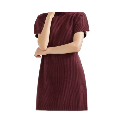 Ribbed Turtleneck Mini Dress