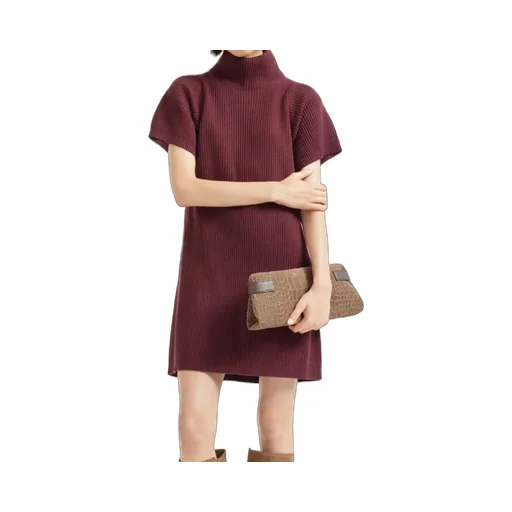 Ribbed Turtleneck Mini Dress