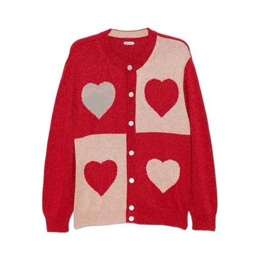 Hearts Lamé Cardigan