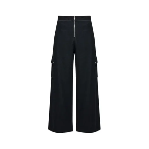Zip Detailed Wide Leg Trousers