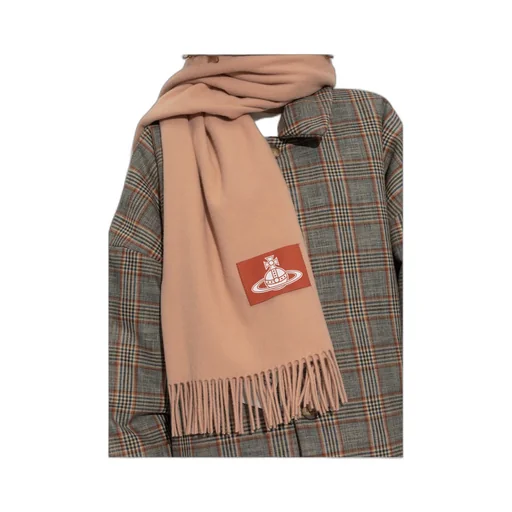 Logo-Patch Fringed Scarf