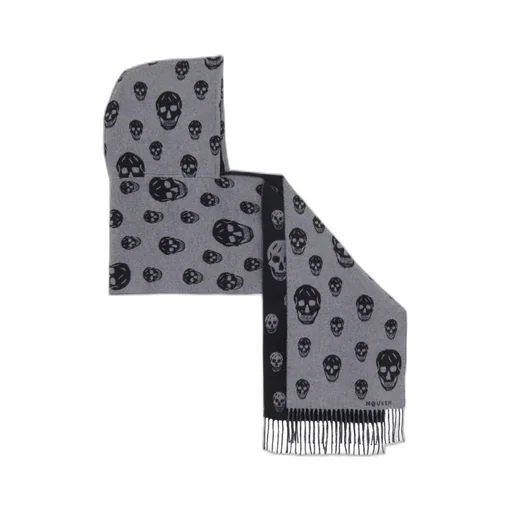 Skull Print Scarf With Tassels