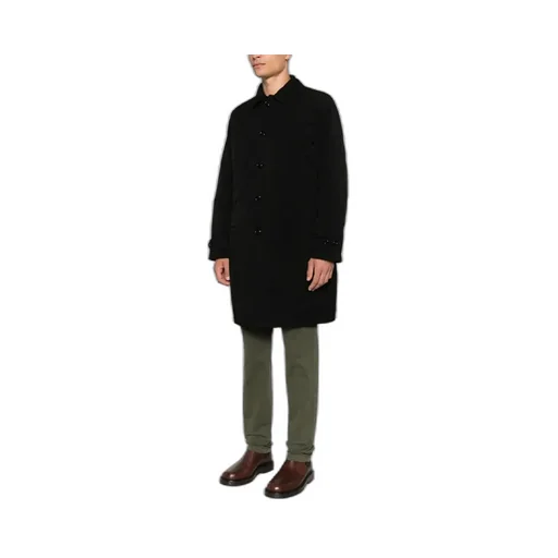 Spread-Collar Single-Breasted Coat