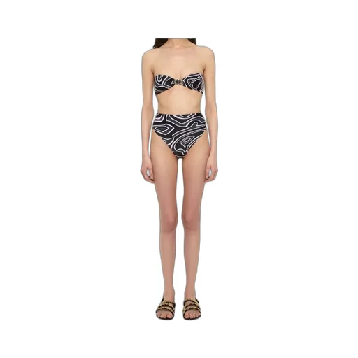 Maze Printed Strapless Bikini Top