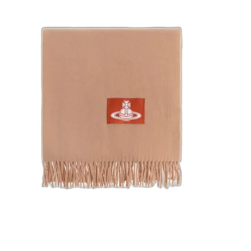 Logo-Patch Fringed Scarf