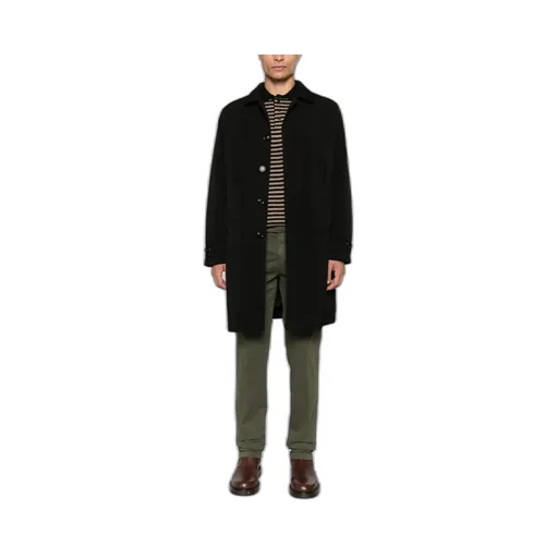 Spread-Collar Single-Breasted Coat