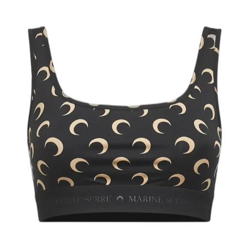 Moon-Printed Sleeveless Sports Bra