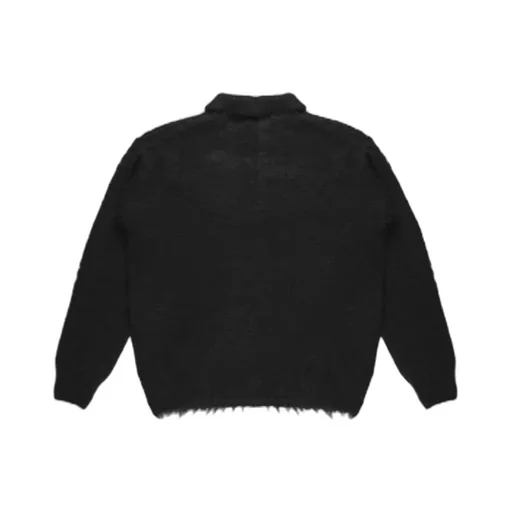 Long-Sleeved Brushed Polo Sweater