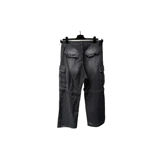 Logo Embroidered Large-Fit Cargo Jeans