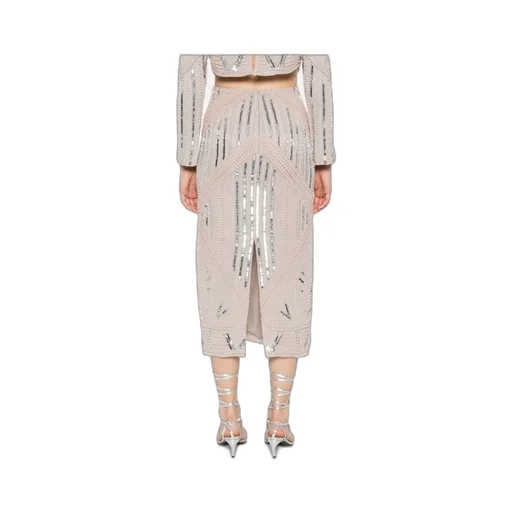 Sequin-Embellished Geometric Skirt