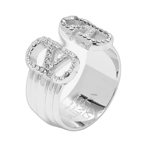 Ovalette Crystal-Embellished Metal Ring