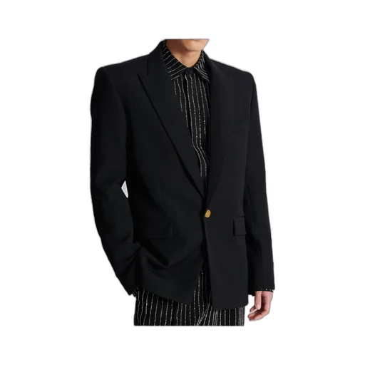 Grain De Poudre Wool 1-Button Jacket
