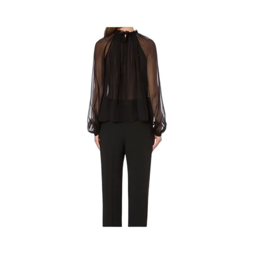 Balloon-Sleeve Satin Blouse