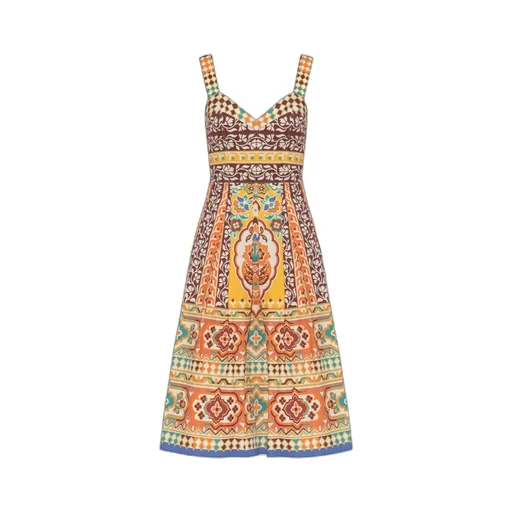 Printed Poplin Midi Dress