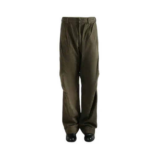 Pleated Straight-Leg Trousers