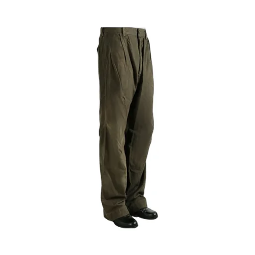 Pleated Straight-Leg Trousers