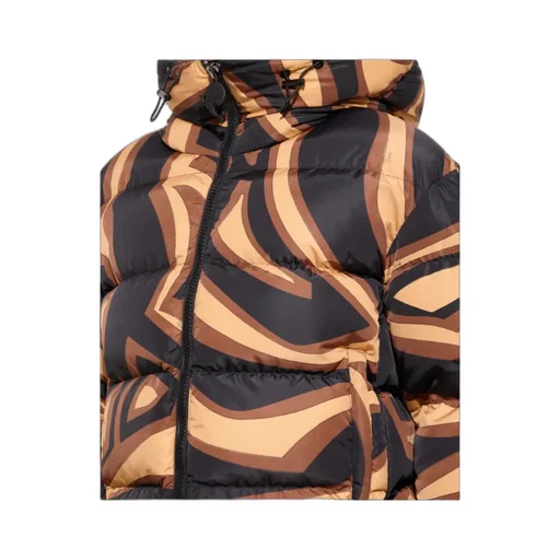 Abstract Printed Hooded Padded Jacket