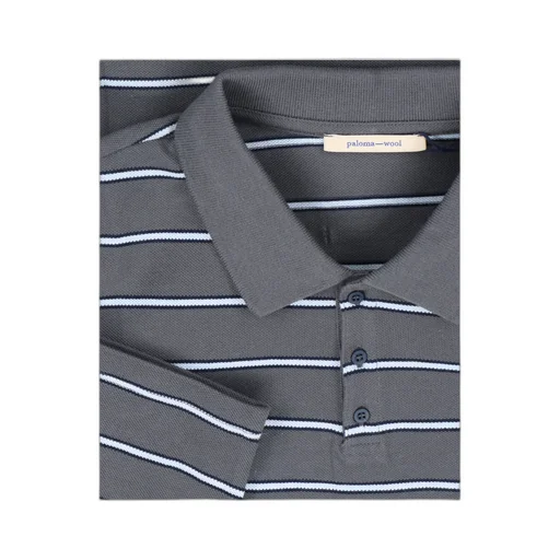 Long-Sleeved Striped Polo Shirt