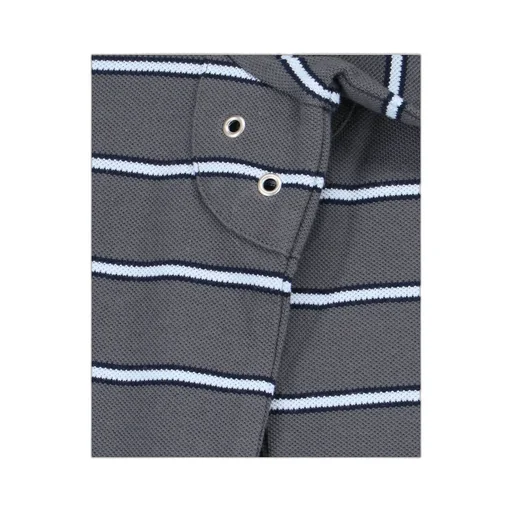 Long-Sleeved Striped Polo Shirt