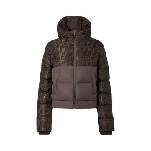 Ff Jacquard Hooded Padded Jacket