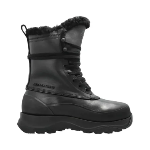 Fur-Trim Lace-Up Boots