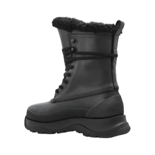 Fur-Trim Lace-Up Boots