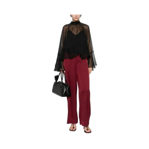 Ruffled High-Neck Top
