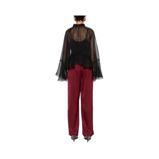 Ruffled High-Neck Top