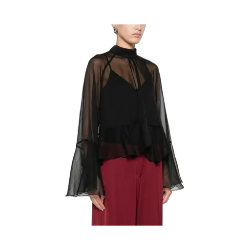 Ruffled High-Neck Top