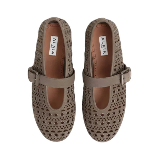 Ballet Flats In Vienne Suede With Eyelets